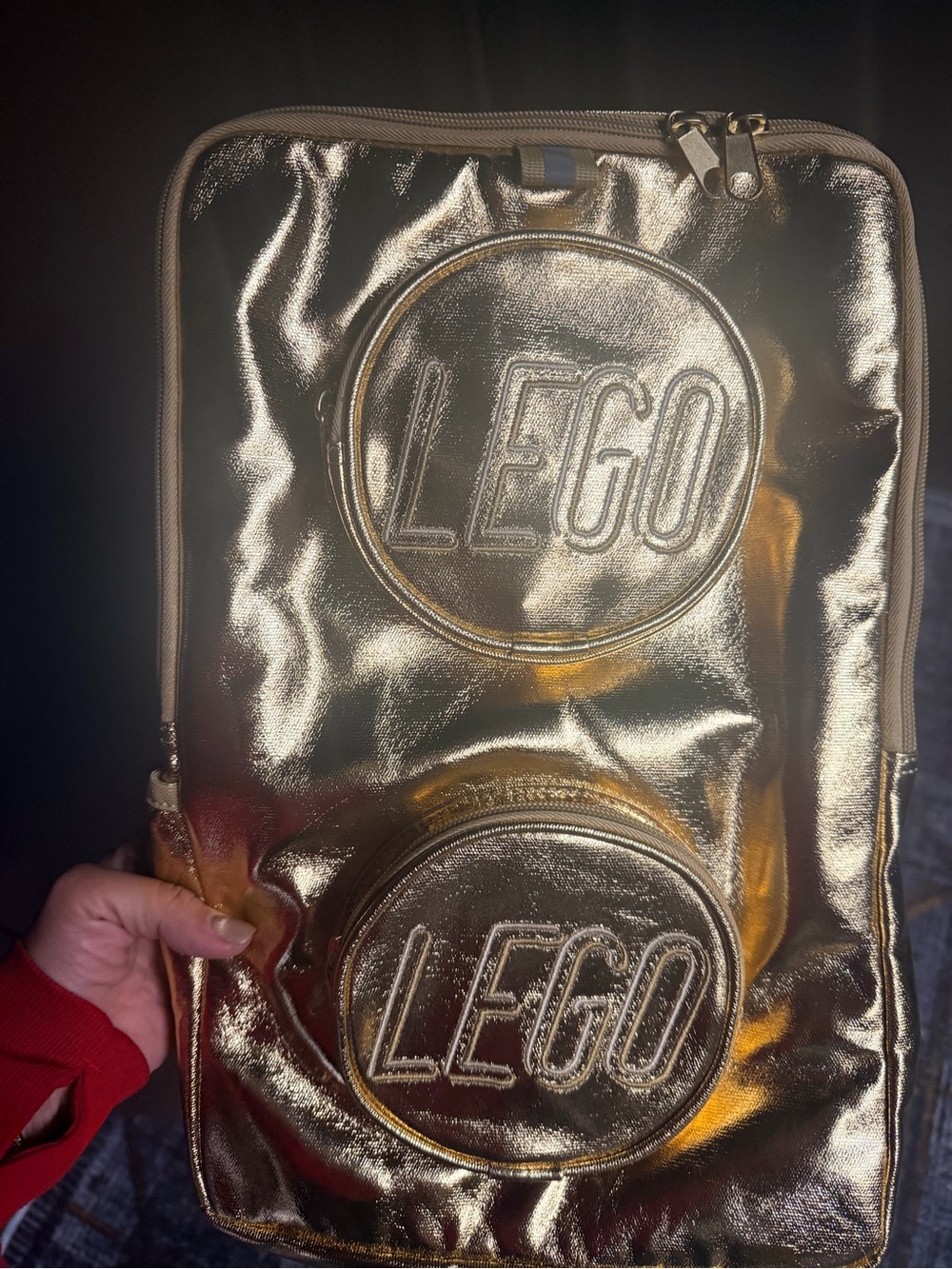 LEGO Metallic Gold Women’s Brick Backpack - Shiny Gold Finish